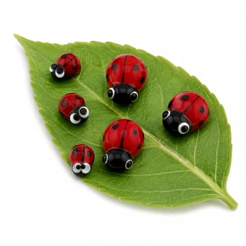 Glass Lampwork Ladybugs – Pack of 6