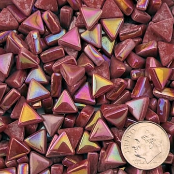 Sweetie 10mm Iridized Triangles - STRL16 Deep Red