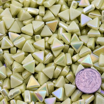 Sweetie 10mm Iridized Triangles - STRL30 Lemon Chiffon