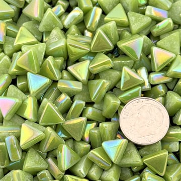 Sweetie 10mm Iridized Triangles - STRL47 Lime