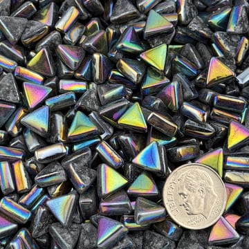 Sweetie 10mm Iridized Triangles - STRL56 Black
