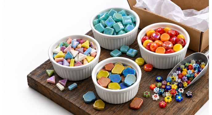 アメリカ ステンドグラス 花瓶キルト柄 グラスマスターズ社 New Mosaic Supplies & Tile | WitsEnd Mosaic