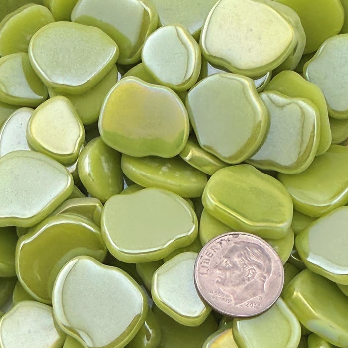 Sweetie Margarita Iridized Floret Glass Mosaic Tiles