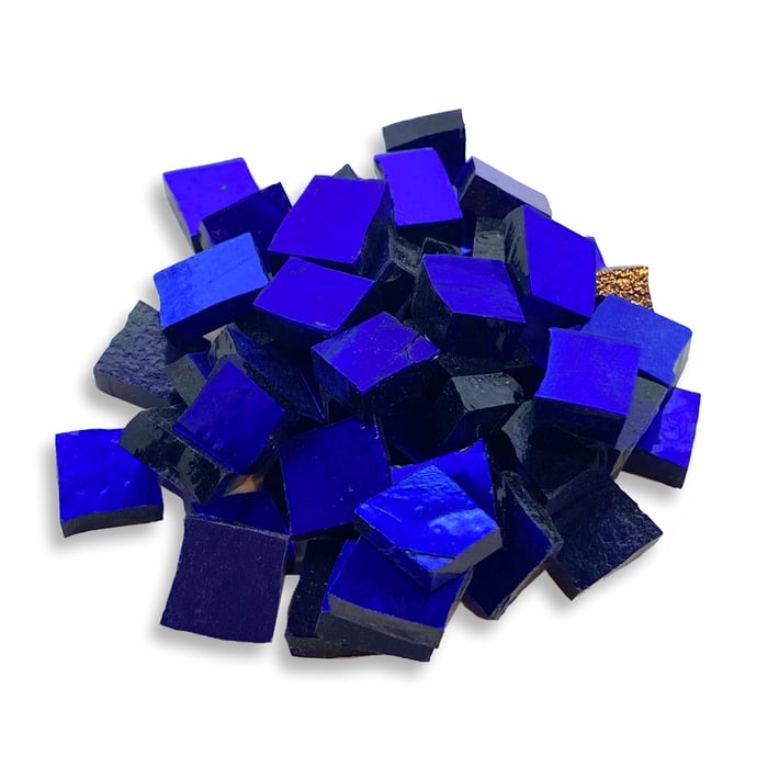 Flat Azul Gold Smalti on Cobalt Glass