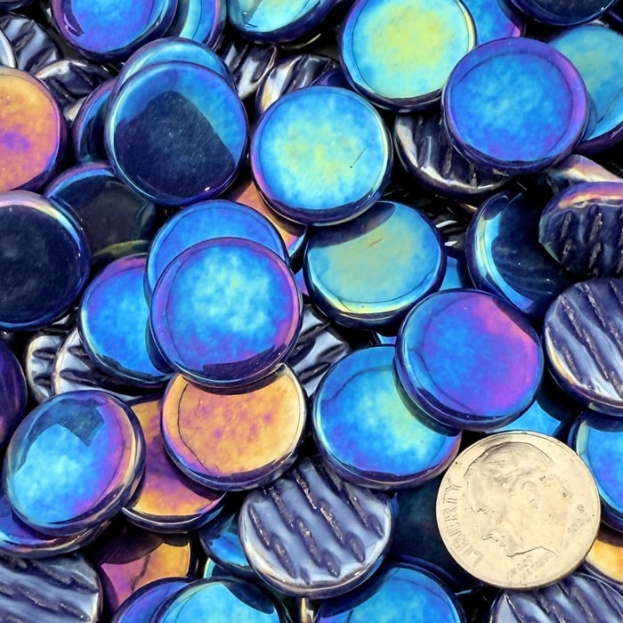 Kismet 18mm Iridized Penny Rounds ~ KPRL71 Prussian Blue