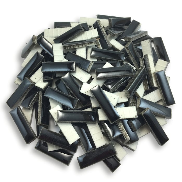mosaic rectangles, ceramic, high fired porcelain, tiny rectangles, RC-10 Black