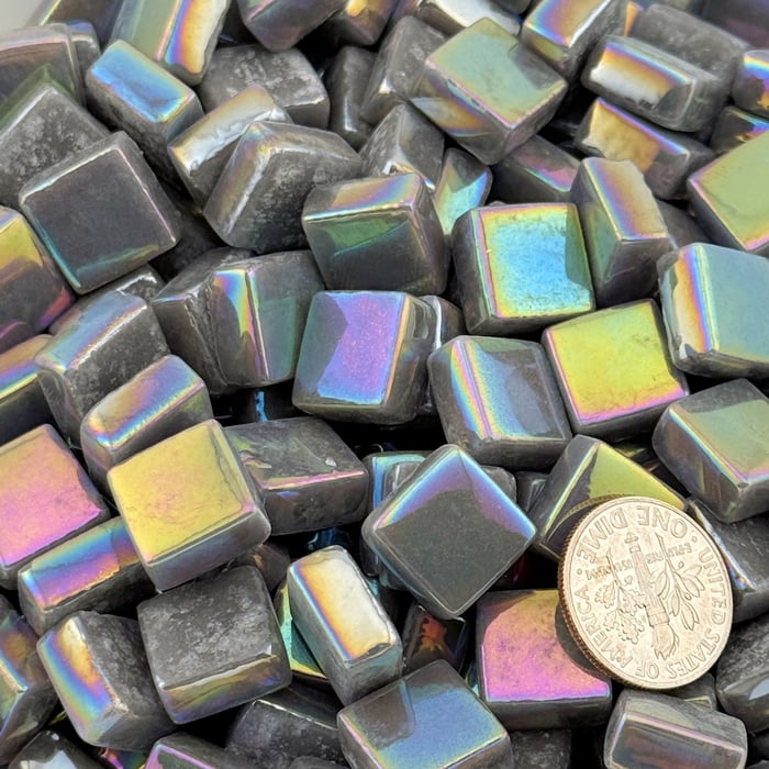 Sweetie Gloss SL58 Iridized Grey - Iridized Glass Tile